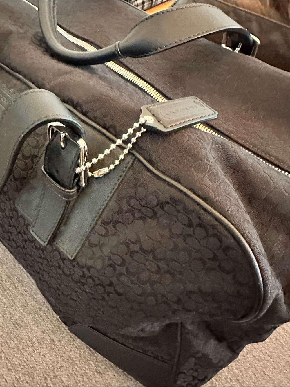 Coach Black Signature Canvas Duffel Bag - Picture 2 of 8